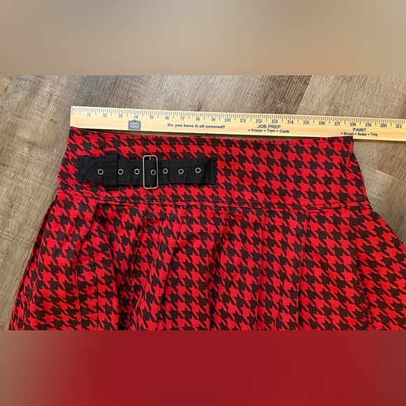 Tripp NYC by Daang Goodman Houndstooth Pleated Skater Skirt Belt Detail Size 14 - Picture 12 of 13